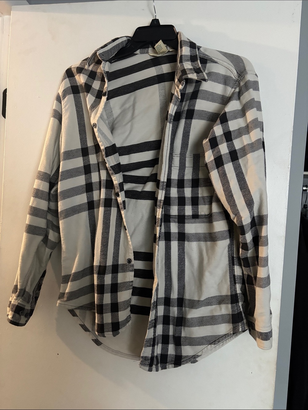 St. John's Bay Black and White Plaid Button-Down Shirt